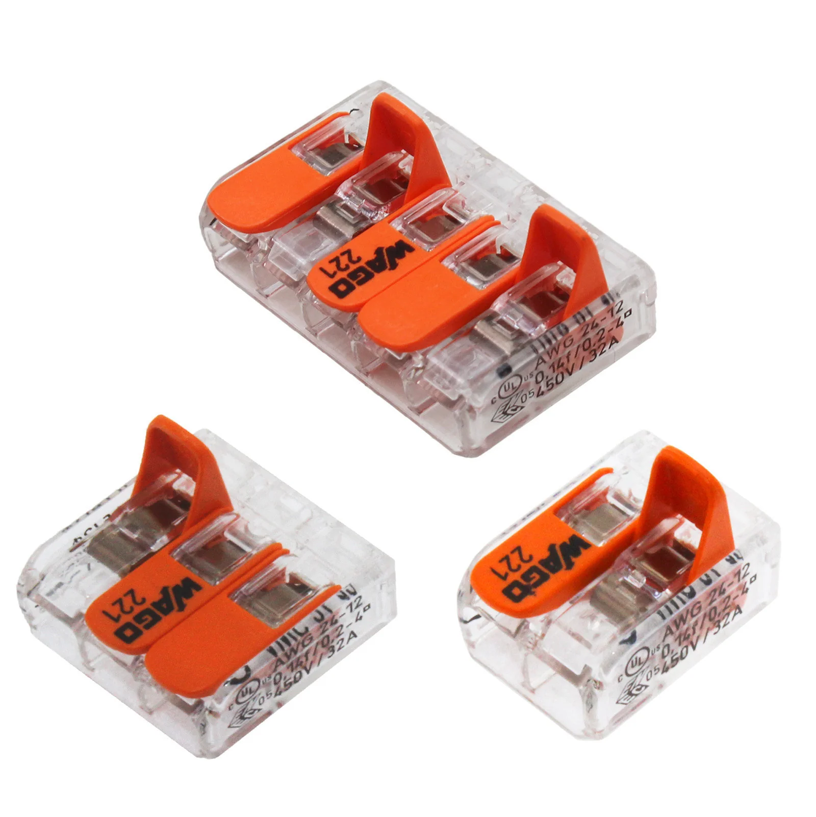 Ships from Sydney - WAGO 221 Series LEVER-NUTS Compact Splice Connectors (10 pack)