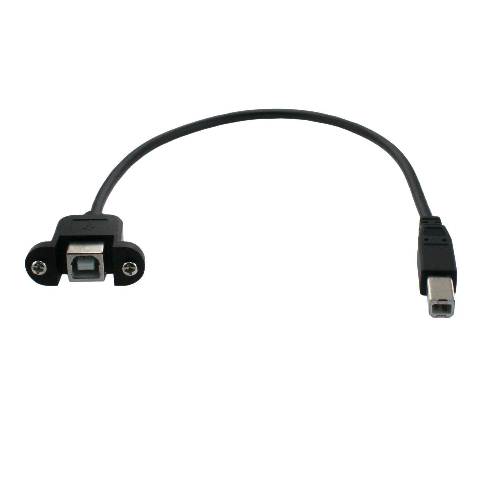 USB B Male to USB B Female Panel Mount